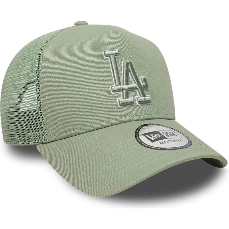 czapka-trucker-zielona-z-zielonym-logo-a-frame-outline-los-angeles-dodgers-mlb-new-era