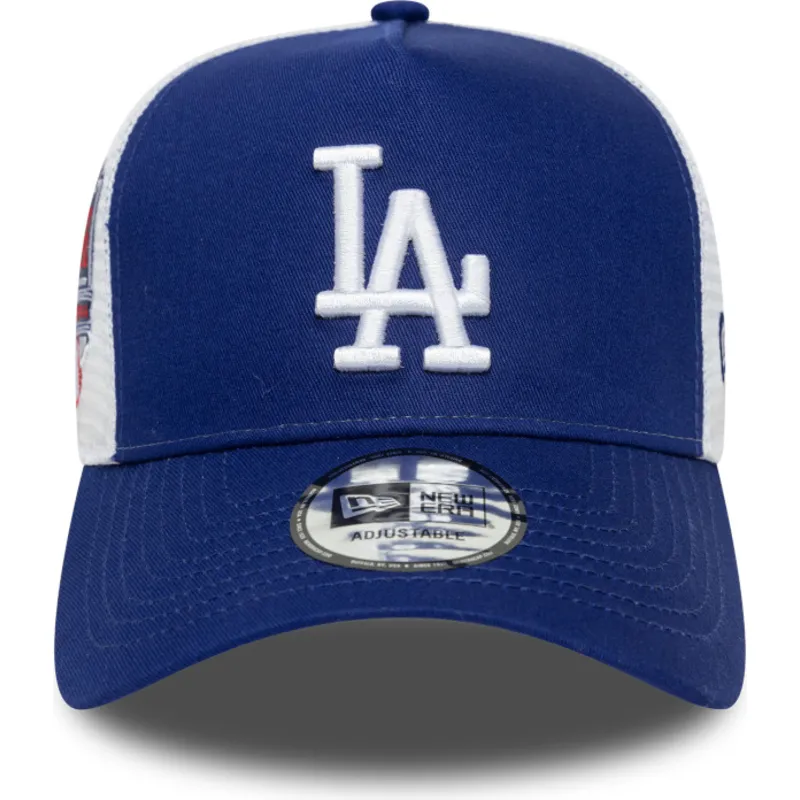 czapka-trucker-niebieska-a-frame-side-patch-los-angeles-dodgers-mlb-new-era
