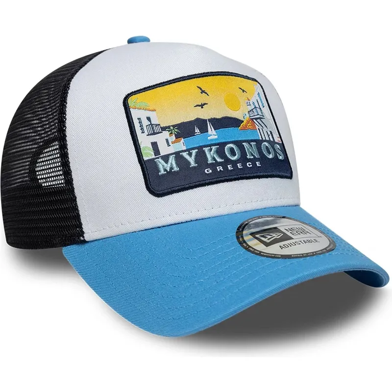 czapka-trucker-niebieska-a-frame-location-patch-mykonos-new-era