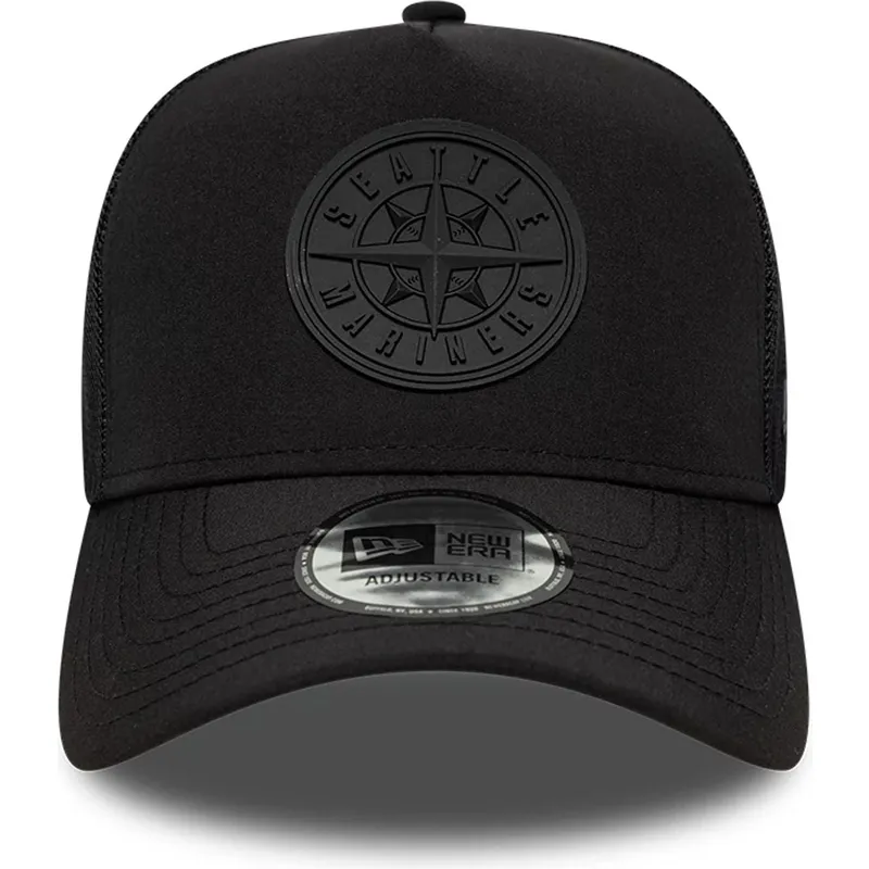 czapka-trucker-czarna-z-czarnym-logo-a-frame-sport-seattle-mariners-mlb-new-era