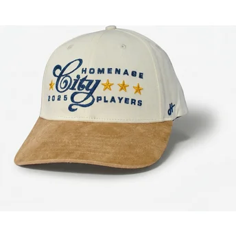 Gorra curva khaki y marrón snapback Suede Players Sport The Ball de Homenage