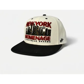 Czapka z daszkiem beżowo-czarna snapback NYSKY Skylines The Snap od Homenage
