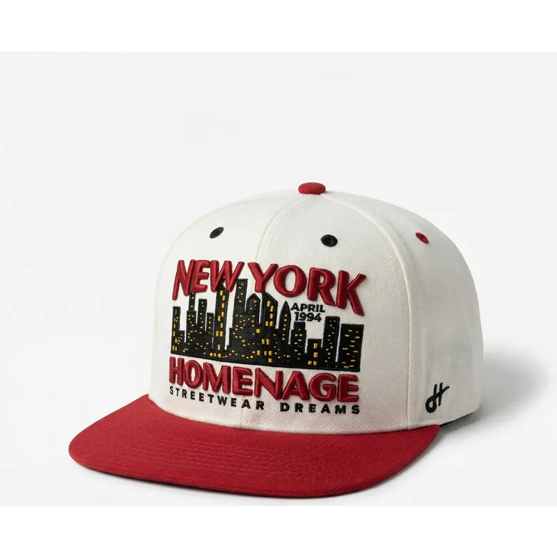 czapka-z-daszkiem-bezowo-czerwona-snapback-nysky-skylines-the-snap-od-homenage