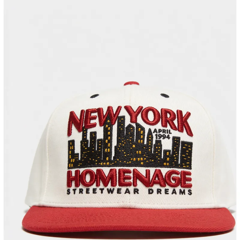 czapka-z-daszkiem-bezowo-czerwona-snapback-nysky-skylines-the-snap-od-homenage