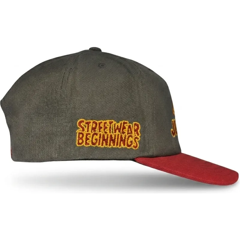 szara-i-czerwona-czapka-z-daszkiem-snapback-just-kids-the-retro-od-homenage