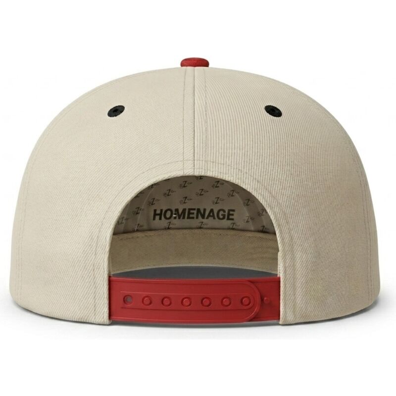 czapka-z-daszkiem-bezowo-czerwona-snapback-nysky-skylines-the-snap-od-homenage czapka-z-daszkiem-bezowo-czerwona-snapback-nysky-skylines-the-snap-od-homenage