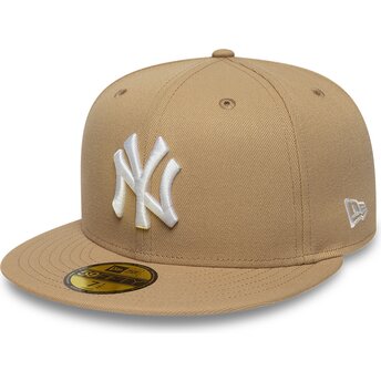 Płaska czapka jasnobrązowa dopasowana 59FIFTY League Essential New York Yankees MLB New Era