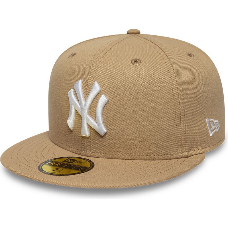 plaska-czapka-jasnobrazowa-dopasowana-59fifty-league-essential-new-york-yankees-mlb-new-era