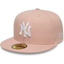 plaska-rozowa-czapka-dopasowana-59fifty-league-essential-new-york-yankees-mlb-new-era