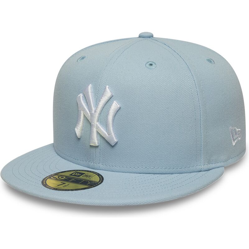 plaska-czapka-jasnoniebieska-dopasowana-59fifty-league-essential-new-york-yankees-mlb-new-era