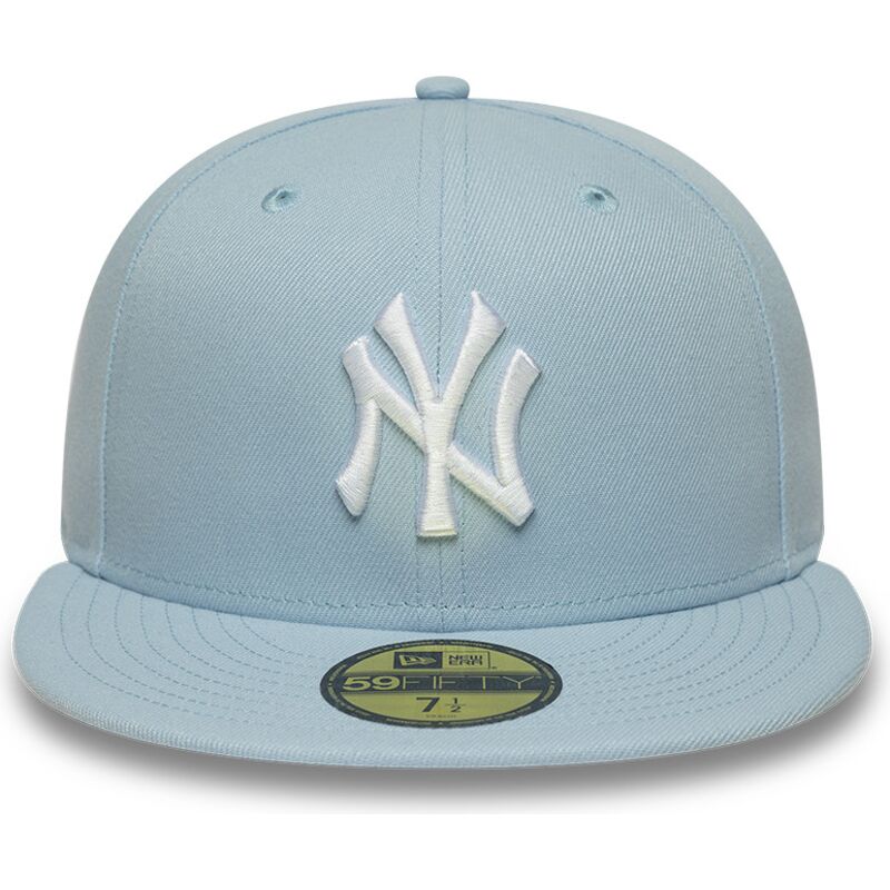 plaska-czapka-jasnoniebieska-dopasowana-59fifty-league-essential-new-york-yankees-mlb-new-era