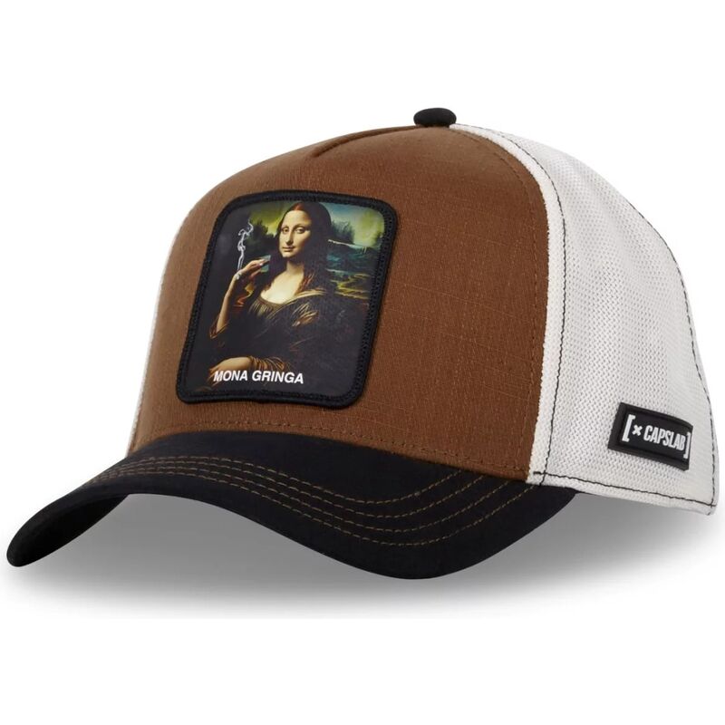 czapka-trucker-brazowa-mona-lisa-art-mona-mona-gringa-famous-od-capslab