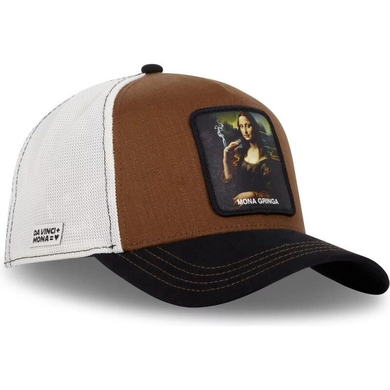 czapka-trucker-brazowa-mona-lisa-art-mona-mona-gringa-famous-od-capslab