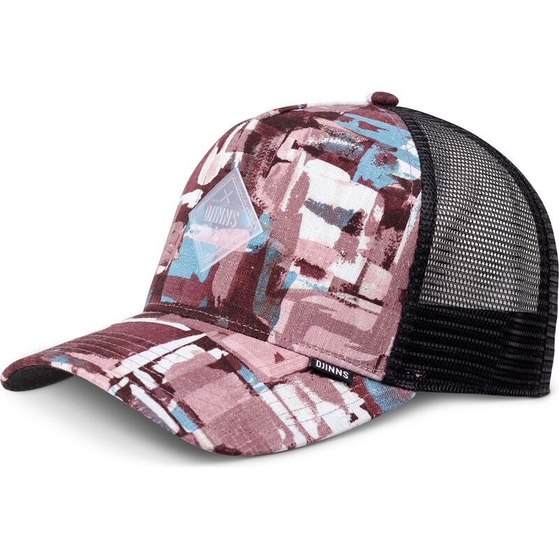 czapka-trucker-czerwono-niebieska-hft-patternabstract-od-djinns