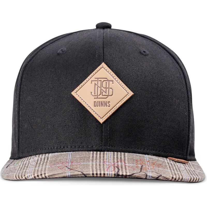 czapka-z-plaskim-daszkiem-czarno-szara-snapback-crinklecheck-rev-od-djinns