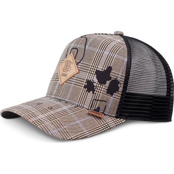 Czapka trucker szara i czarna HFT Crinklecheck od Djinns