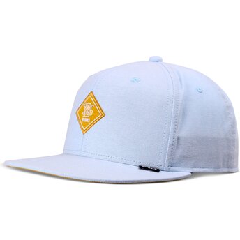 Czapka płaska niebieska snapback z żółtym logo OxfordContra od Djinns