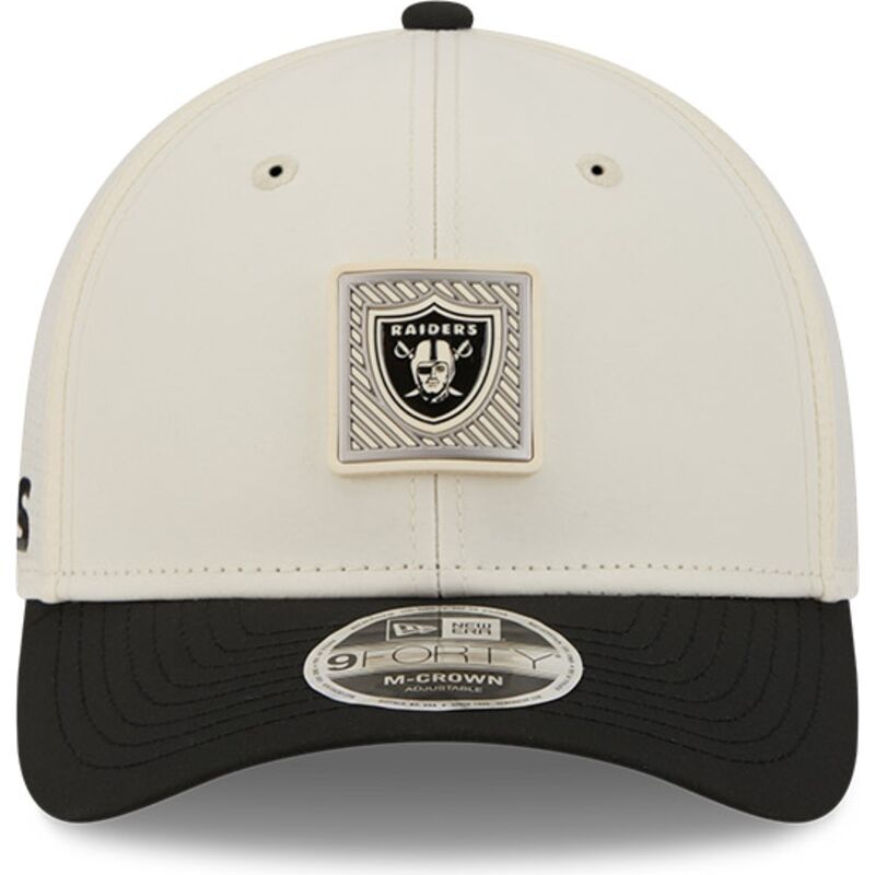 bezowo-czarna-zakrzywiona-czapka-snapback-9forty-m-crown-training-pack-2026-las-vegas-raiders-nfl-new-era