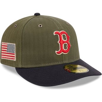 Gorra curva verde ajustada 59FIFTY Pre-Curved American Herringbone de Boston Red Sox MLB de New Era