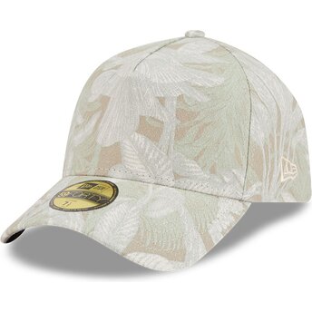 Beżowa zakrzywiona czapka dopasowana 59FORTY A Frame Leafy Palm New Era