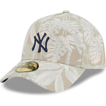 Beżowa zakrzywiona czapka dopasowana 59FORTY A Frame Leafy Palm New York Yankees MLB New Era
