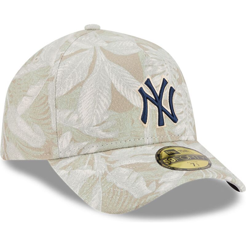 bezowa-zakrzywiona-czapka-dopasowana-59forty-a-frame-leafy-palm-new-york-yankees-mlb-new-era