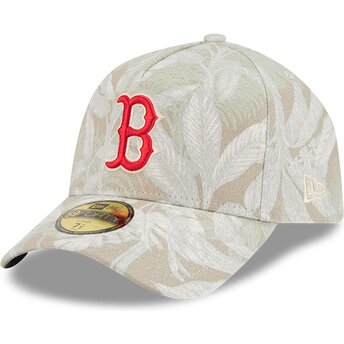 Beżowa zakrzywiona czapka dopasowana 59FORTY A Frame Leafy Palm Boston Red Sox MLB New Era