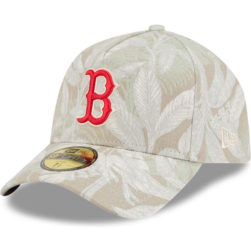 bezowa-zakrzywiona-czapka-dopasowana-59forty-a-frame-leafy-palm-boston-red-sox-mlb-new-era