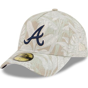 Beżowa zakrzywiona czapka dopasowana 59FORTY A Frame Leafy Palm Atlanta Braves MLB New Era