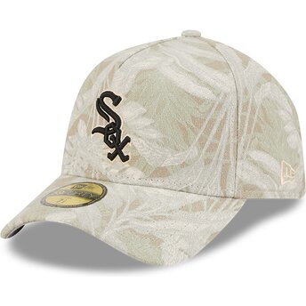 Beżowa zakrzywiona czapka dopasowana 59FORTY A Frame Leafy Palm Chicago White Sox MLB New Era