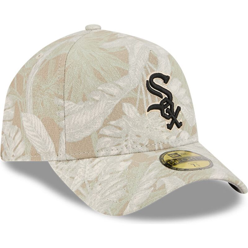 bezowa-zakrzywiona-czapka-dopasowana-59forty-a-frame-leafy-palm-chicago-white-sox-mlb-new-era