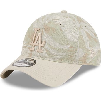 Beżowa regulowana czapka z zakrzywionym daszkiem 9TWENTY Leafy Palm Los Angeles Dodgers MLB New Era