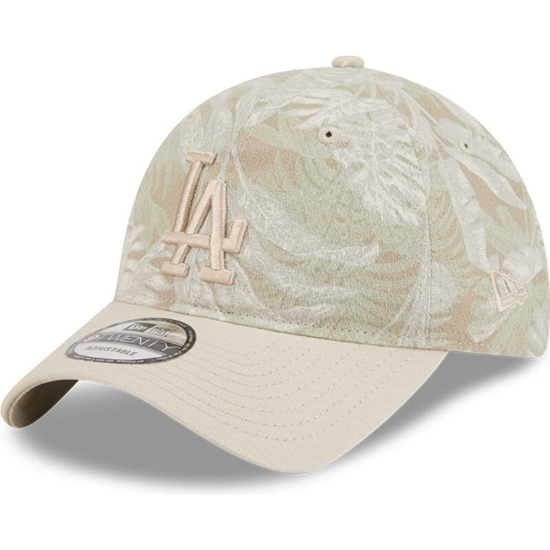 bezowa-regulowana-czapka-z-zakrzywionym-daszkiem-9twenty-leafy-palm-los-angeles-dodgers-mlb-new-era
