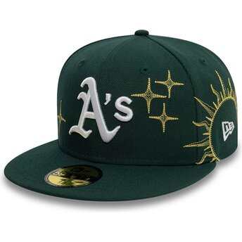 Zielona dopasowana czapka z daszkiem 59FIFTY Zodiac Oakland Athletics MLB New Era