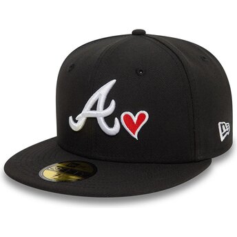 Czarna dopasowana czapka z daszkiem 59FIFTY Heart Icon Atlanta Braves MLB New Era