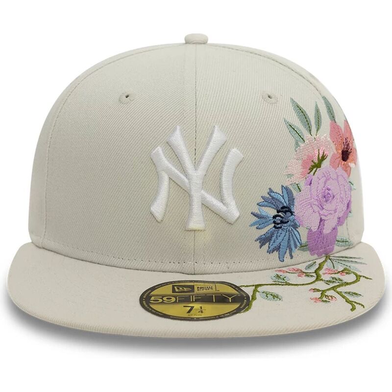 czapka-plaska-bezowa-dopasowana-59fifty-floral-new-york-yankees-mlb-new-era
