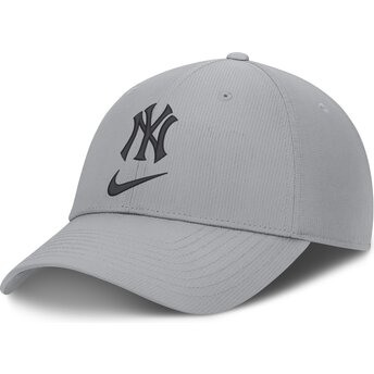 Szara regulowana czapka z daszkiem Primetime Club Structured UV Poly Ripstop New York Yankees MLB Nike