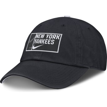 Granatowa regulowana czapka z daszkiem Primetime Club Unstructured Organic Cotton New York Yankees MLB od Nike