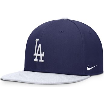Czapka płaska niebiesko-biała snapback dla chłopca Dri-Fit Pro Structured Square Bill Los Angeles Dodgers MLB Nike