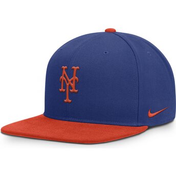 Czapka płaska niebiesko-pomarańczowa wielokolorowa snapback Dri-Fit Pro Structured Square Bill New York Mets MLB Nike