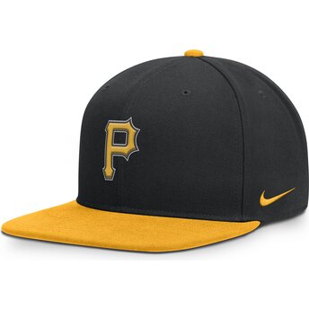 Czarna i żółta płaska czapka snapback Dri-Fit Pro Structured Square Bill Pittsburgh Pirates MLB od Nike