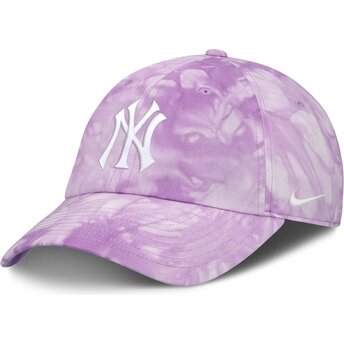 Fioletowa zakrzywiona regulowana czapka Mothers Day Club Unstructured Organic Cotton New York Yankees MLB od Nike