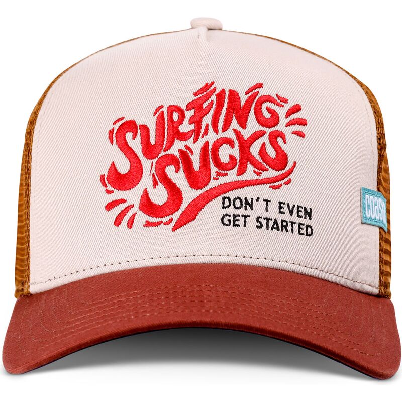 czapki-zakrzywiona-brazowy-snapback-surfing-sucks-coastal