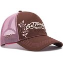 czapki-zakrzywiona-brazowy-snapback-rosa-skull-and-roses-ed-hardy