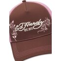 czapki-zakrzywiona-brazowy-snapback-rosa-skull-and-roses-ed-hardy