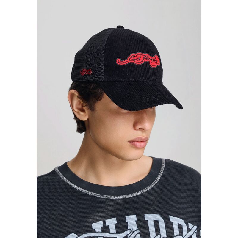 czapki-zakrzywiona-czarny-snapback-embroidery-applique-cord-ed-hardy