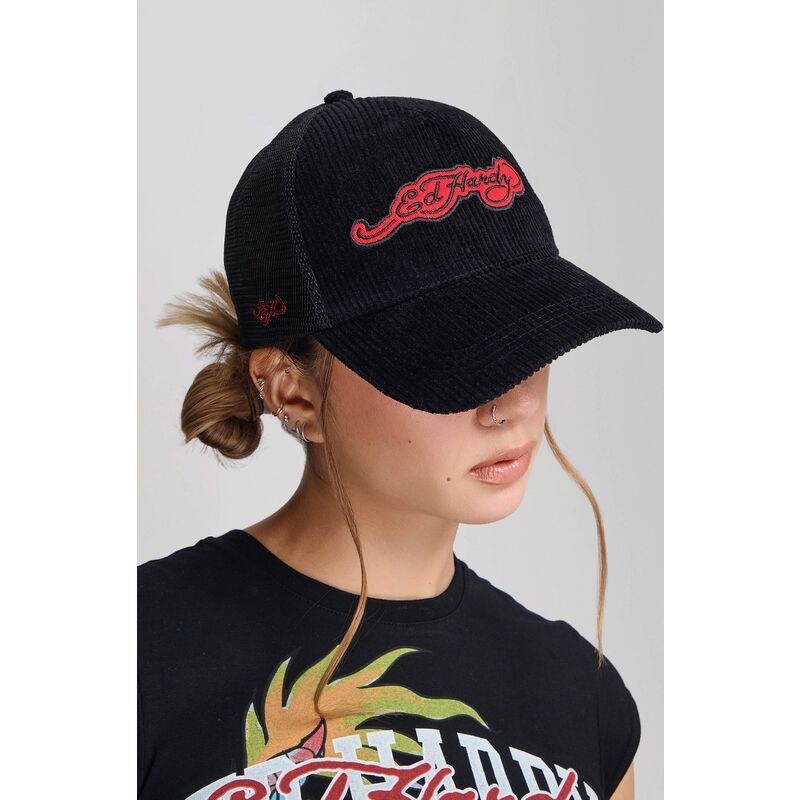 czapki-zakrzywiona-czarny-snapback-embroidery-applique-cord-ed-hardy