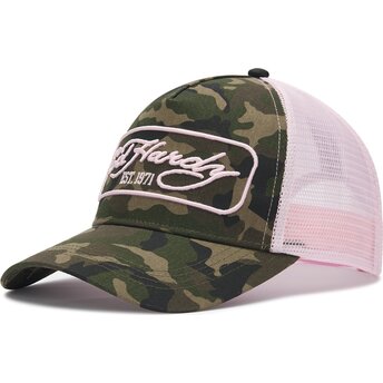 Czapki zakrzywiona kamuflaż snapback rosa 1971 Ed Hardy