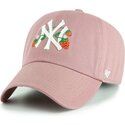czapki-zakrzywiona-roz-tasma-regulowana-dla-dziecka-clean-up-icon-alt-strawberry-new-york-yankees-mlb-47-brand
