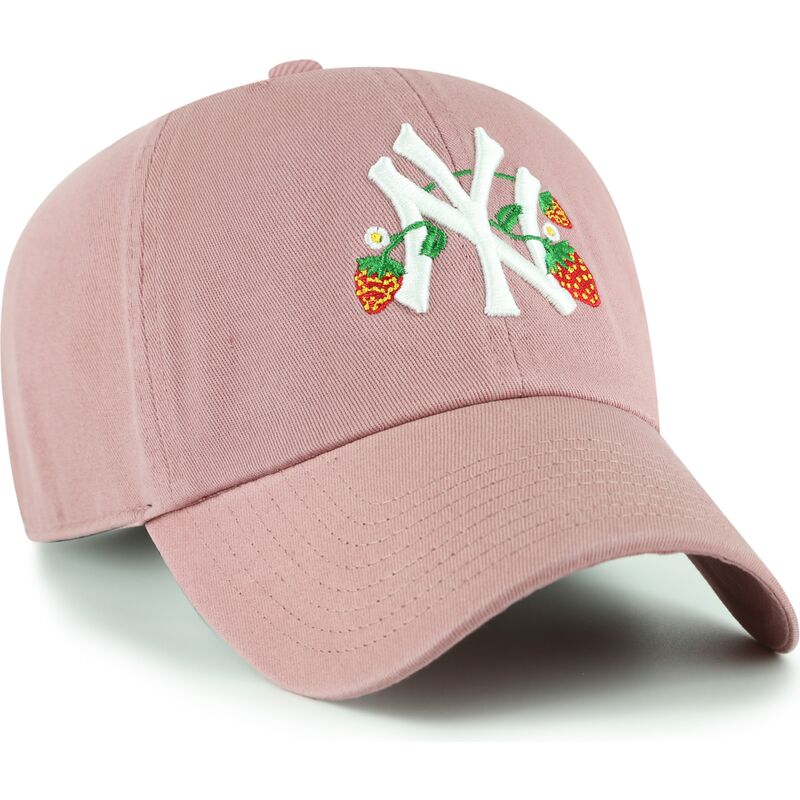 czapki-zakrzywiona-roz-tasma-regulowana-dla-dziecka-clean-up-icon-alt-strawberry-new-york-yankees-mlb-47-brand